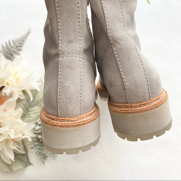 Dolce Vita Gray Whitny Suede Boots with Yellow Laces - Picture 6 of 10
